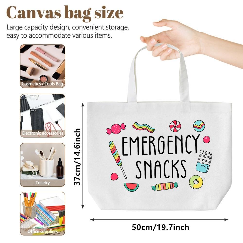Emergency Snack Tote Bag. Trendy & spacious for trips, gifts & daily use. Stay snack-ready anywhere.