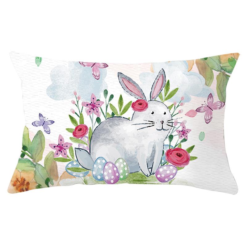 Easter Lumbar  Pillowcase Decorative Sofa Cushion Case Bed Pillow Cover Home Decor Car Cushion Cover Rabbit Pillow Case 30*50cm