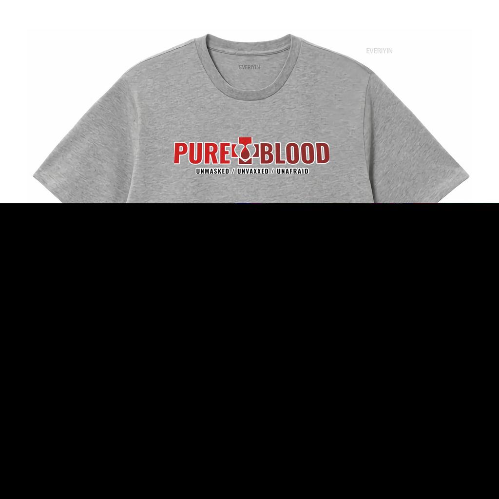 Pureblood Unmasked Unvaxxed Unafraid T Shirt Funny Anti Vaccine Statement vintage Washed Comfortable Versatile designer clothes