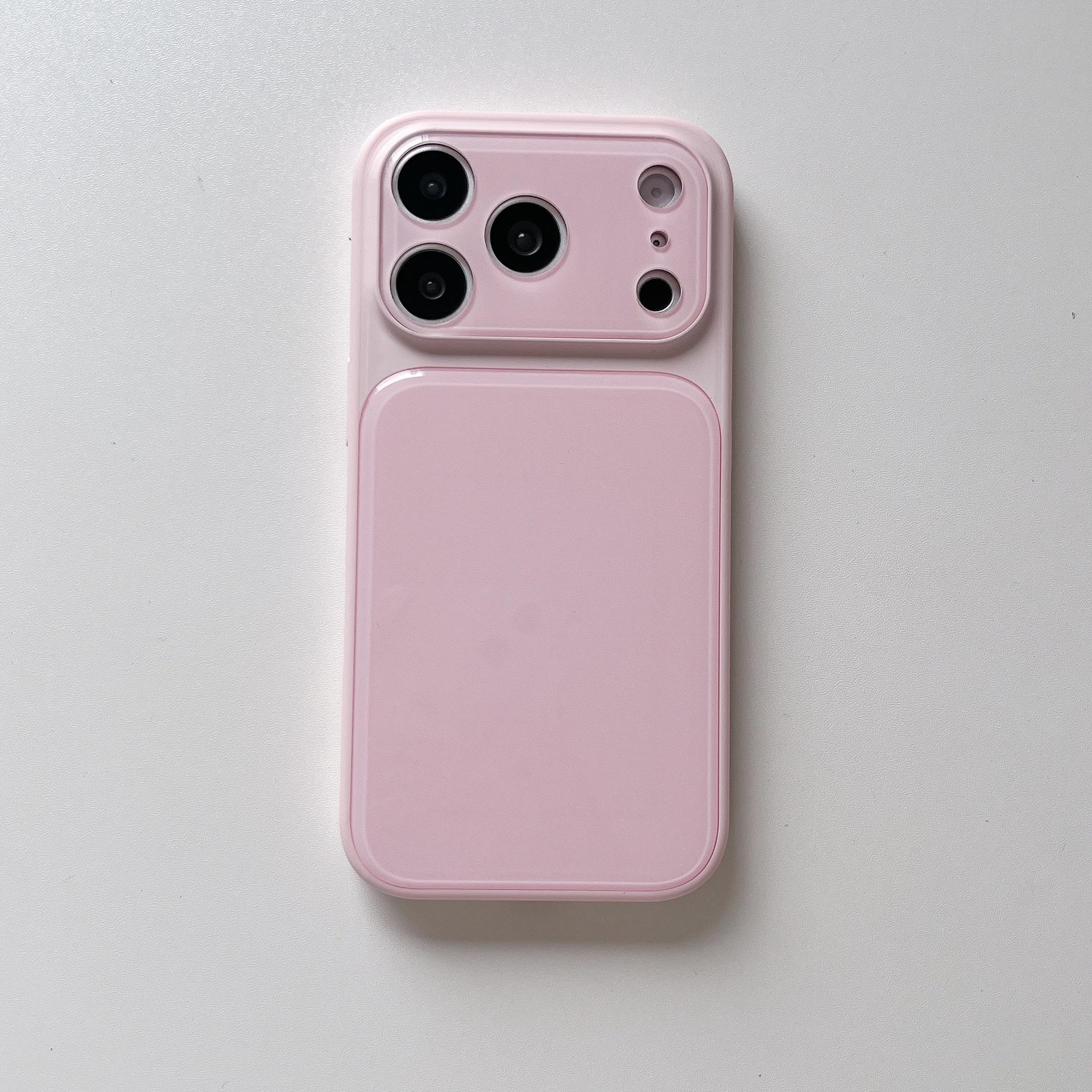 Solid Pink, Orange, Silver, Black 3D Acrylic Craft Apple Phone Case Injection Molded серебряный