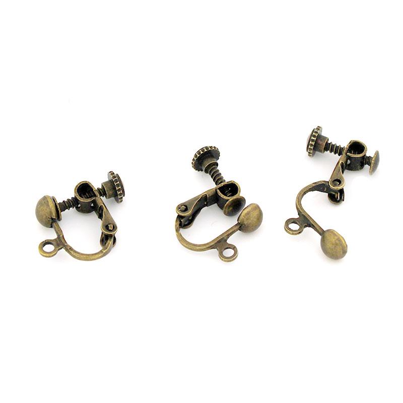 10Pcs Brass Screw Ear Clip-on Earring Converter Ear Cuffs No Piercing DIY Earring Findings Jewelry Making Supplies