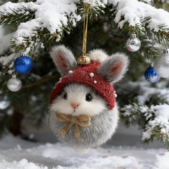 Ornements Gland Animaux de la Forêt Acrylique Pomme de Pin Animal Décoration d'Arbre de Noël Rustique sur le Thème de la Nature Décoration d'Intérieur pour les Amoureux des Animaux