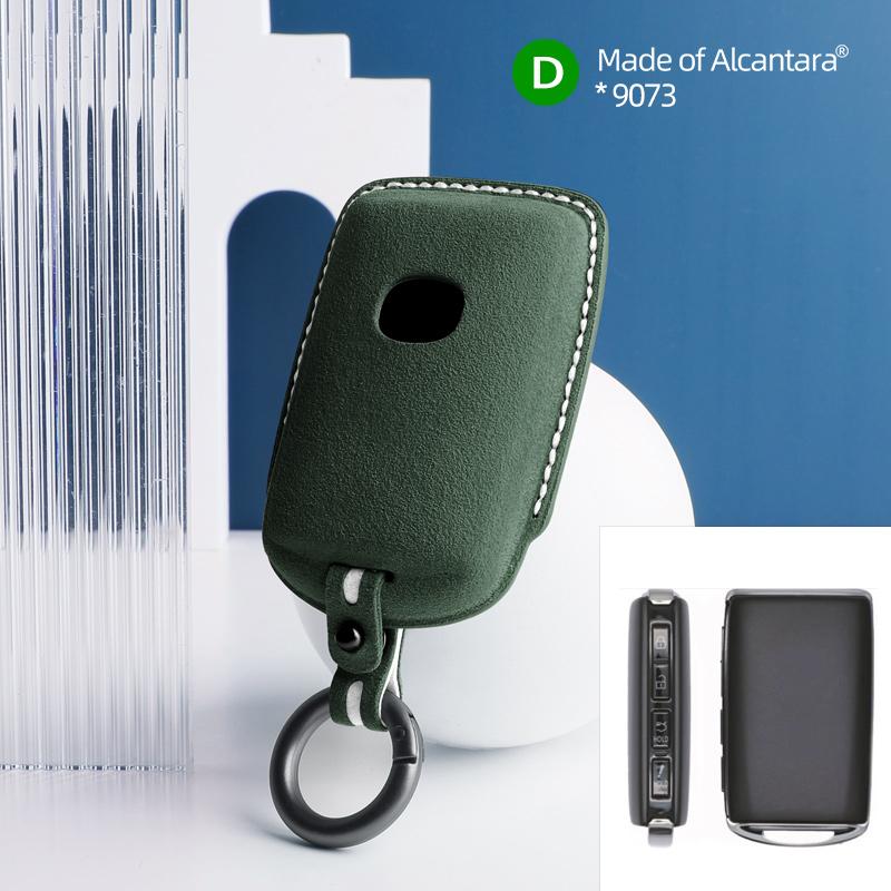 Car Key Case for Mazda 3 6 CX30 CX50 CX60 CX5 CX8 CX9 MX30 Cover Shell Suede Alcantara Keychain 4 Buttons Protector Accessories