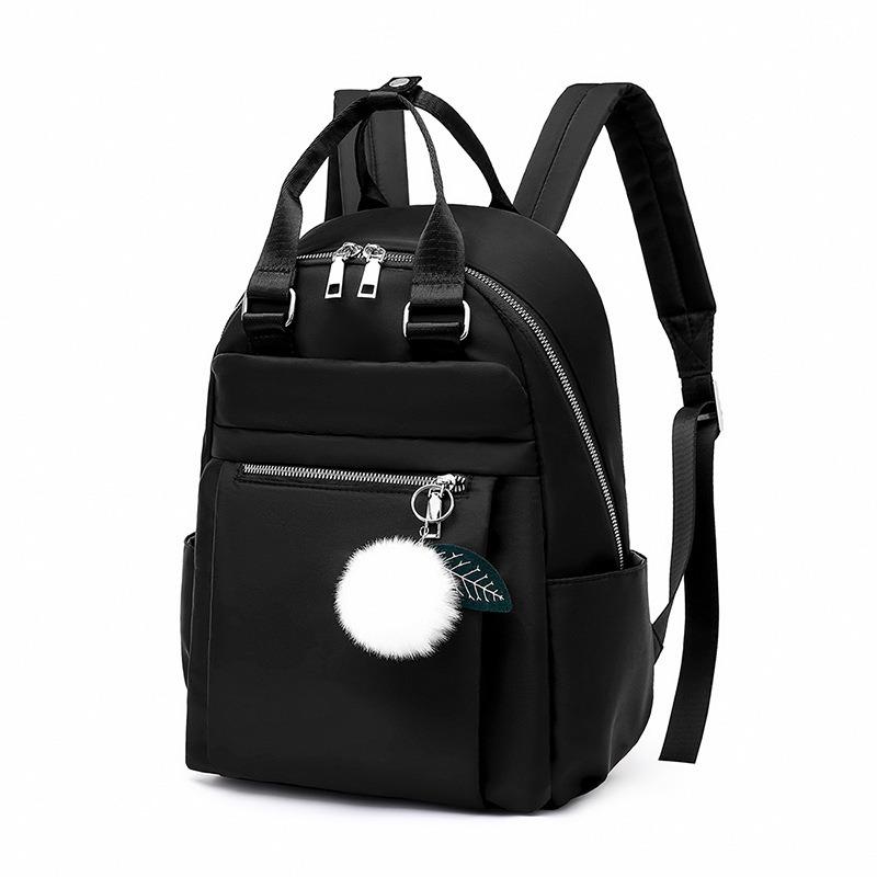Women's Bag New Oxford Cloth Backpack Fashionable Solid Color Simple Schoolbag Large Capacity Stream Leisure Travel Bag