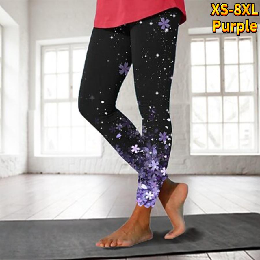 

Женские зеленые эластичные леггинсы с принтами персикового цвета, леггинсы для йоги, фитнеса, бега, спортзала, спортивные брюки для активного отдыха 7XL фиолетовый