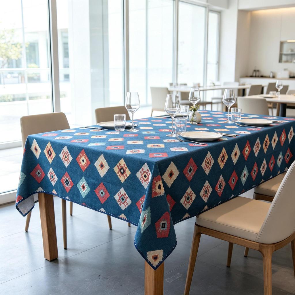 Tavola da Pranzo Casa Cucina Festa Decorazione Tocco Morbido Lavabile Pratica Rettangolare Cotone Lino Tovaglia
