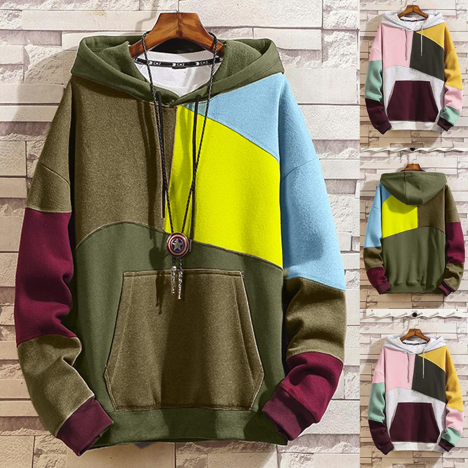 

Мужская повседневная мода с принтом в стиле пэчворк, толстовка с длинными рукавами, свитер, топы