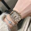 Cross-border Wine Barrel-shaped Diamond-encrusted Women's Watch Large Dial Internet Celebratory Same Digital Silver Case Quartz