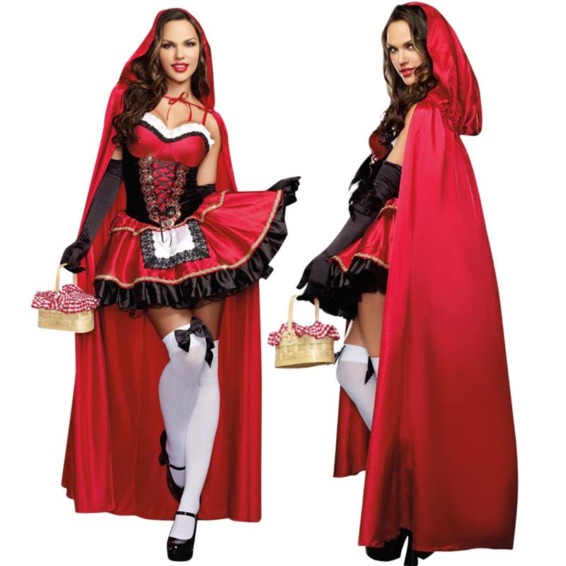 New Little Red Riding Hood Costume, Castle Queen Costume, Halloween Cosplay Uniform Adult Cosplay Costume