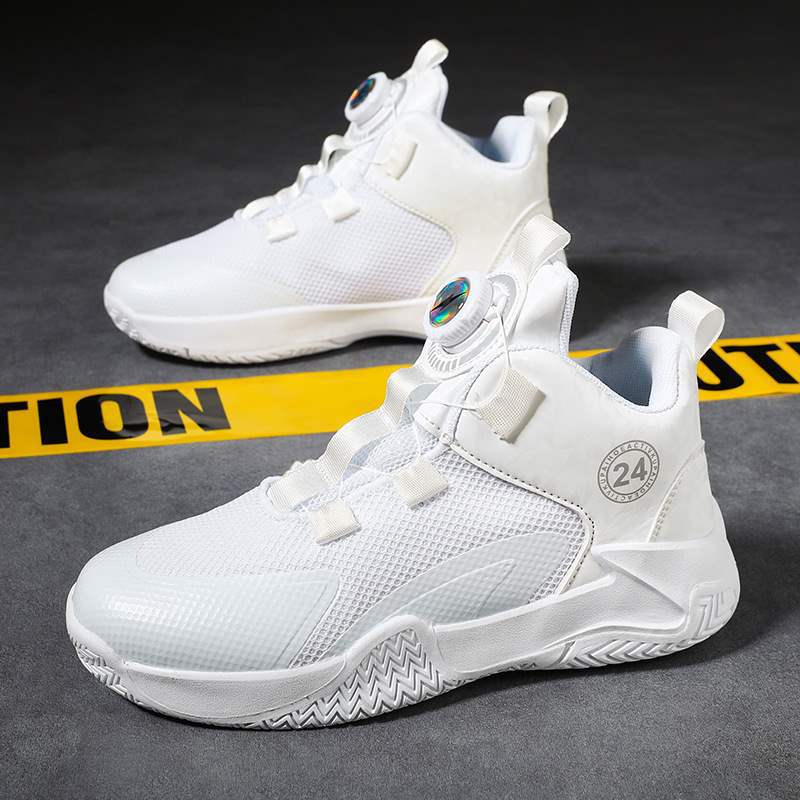Youth basketball shoes spring and summer children's mesh classmates breathable rotating buckle sports shoes