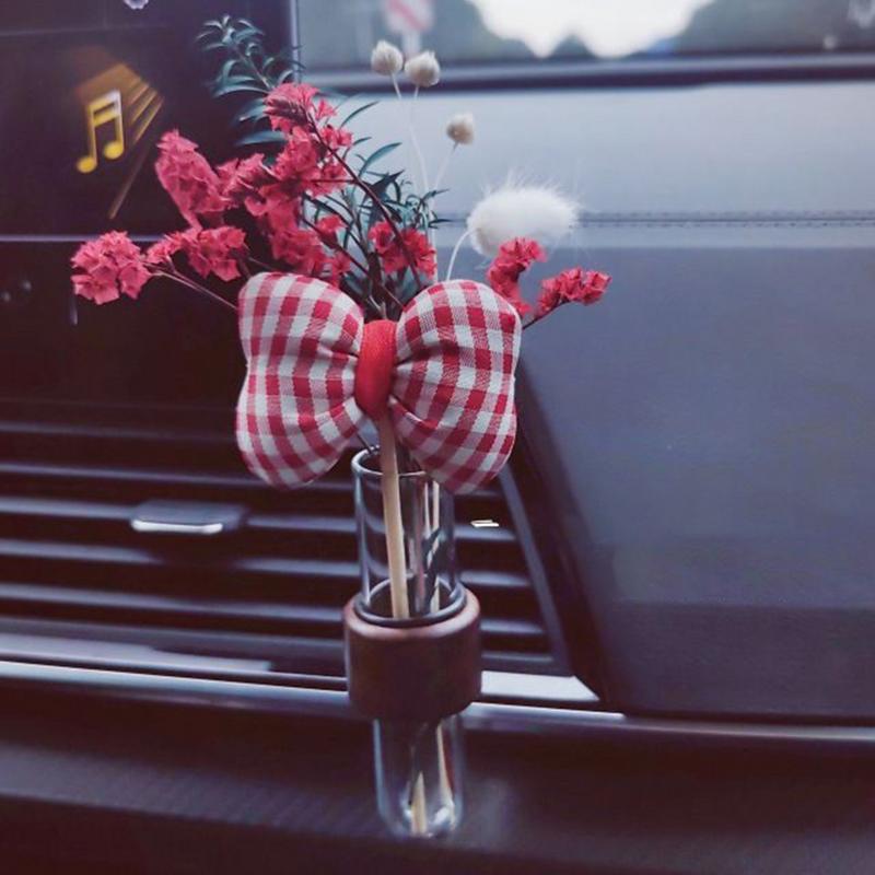 Car Flower Vase Vent Clip Car Vase Vent Clip Plant Holder Glass Anti-Slip Plant Holder Long-Lasting Freshener Decor For RVs
