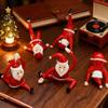 Santa Claus Jóga Skleněná ozdoba Stolní umělecká figurka Zdravá Humorná Sváteční dekorace Skleněná umělecká ozdoba