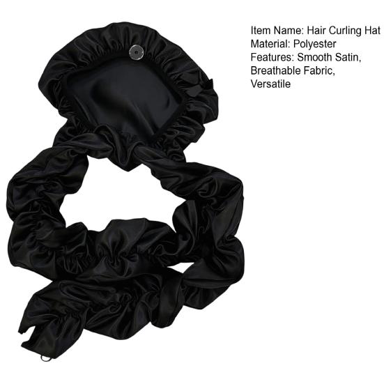 Hair Curling Hat Smooth Satin Soft Breathable Fabric Braids Twists Hat Curling Hat Women Sleeping Long Hair Cap