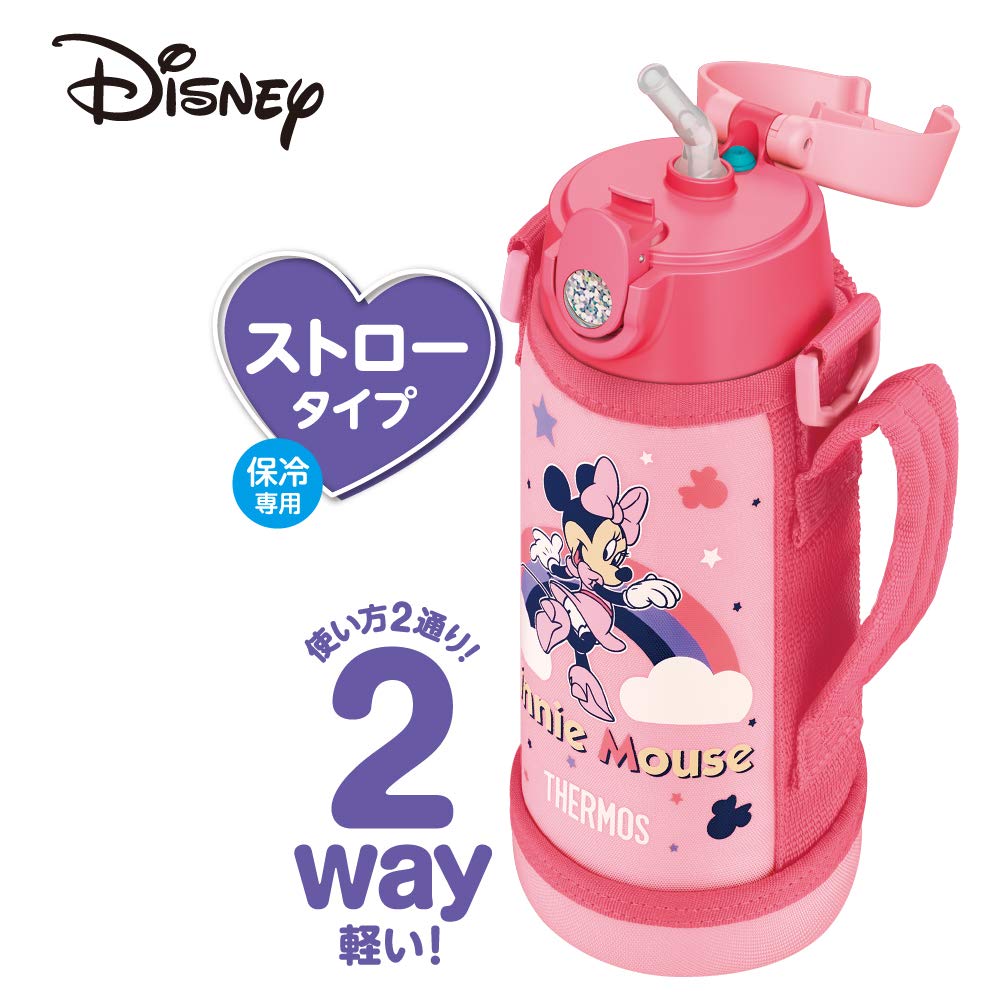 Thermos Vacuum Insulated Two-Way Water Bottle, 0.6L/0.64L, Minnie Mouse Pink, FJO-600WFDS P