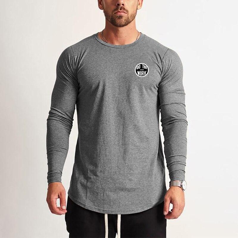 Muscleguys Spring and Autumn Men's Bottoming Shirt Thin Fitness Slim Fitting Long Sleeve Tops