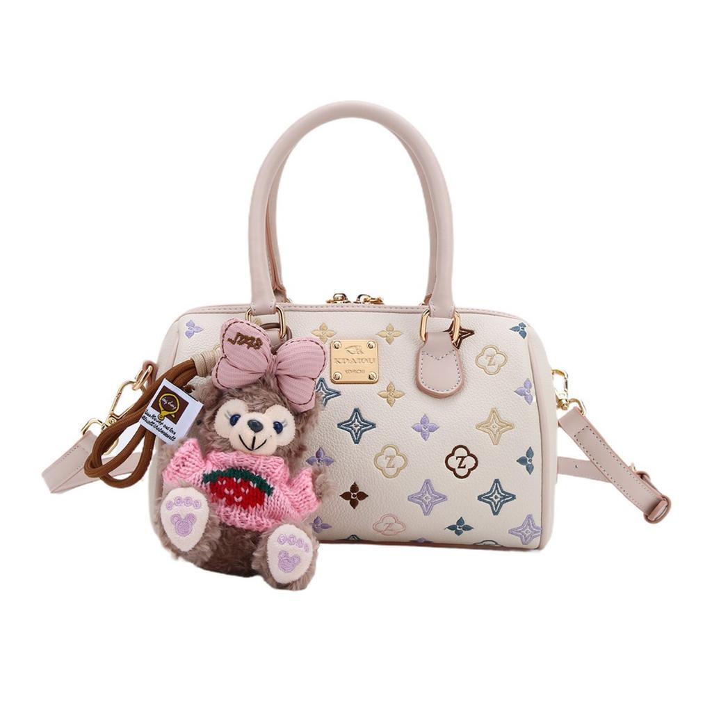 A Trendy and Niche Embroidered Boston Bag with A New High-end Feel, Carrying A Pillow Bag