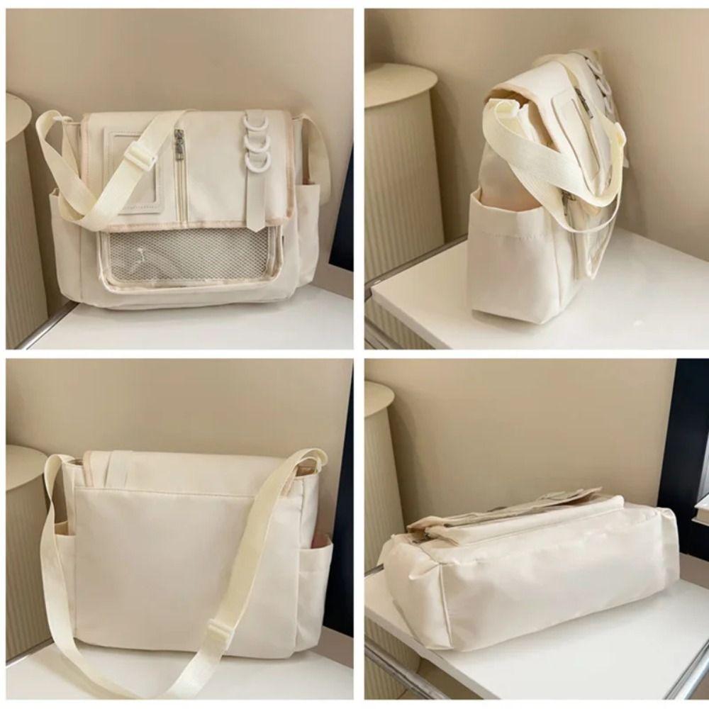 Color Sólido Transparente Placa Exhibidora de Insignias Itabag Bolso Bandolera Casual Harajuku Bolso Escolar DIY