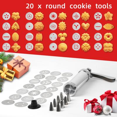 Yousheng Aluminiumlegierung Kekspresse mit Scheiben & Düsen Leicht zu Drücken Keksbereiter Spülmaschinenfest Backwerkzeug für selbstgemachte Kekse Cupcakes