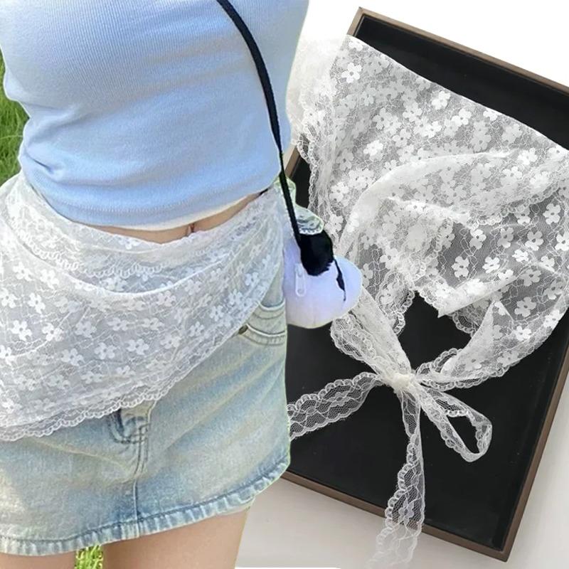 Vintage Koreanischer Dreieckiger Blumen-Haarschal für Damen Schal Stirnband Französische Pastorale Kopfbedeckung Mädchen Frühling Sommer Spitze Kopfschmuck