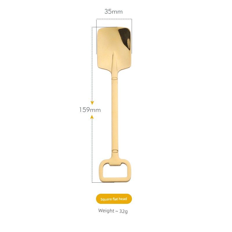 Jojo's L. Pd.Pick. Creative Shovel-Shaped Spoon 304 Stainless Steel Spoon Ice Cream Dessert Spoon | Choose Carefully.