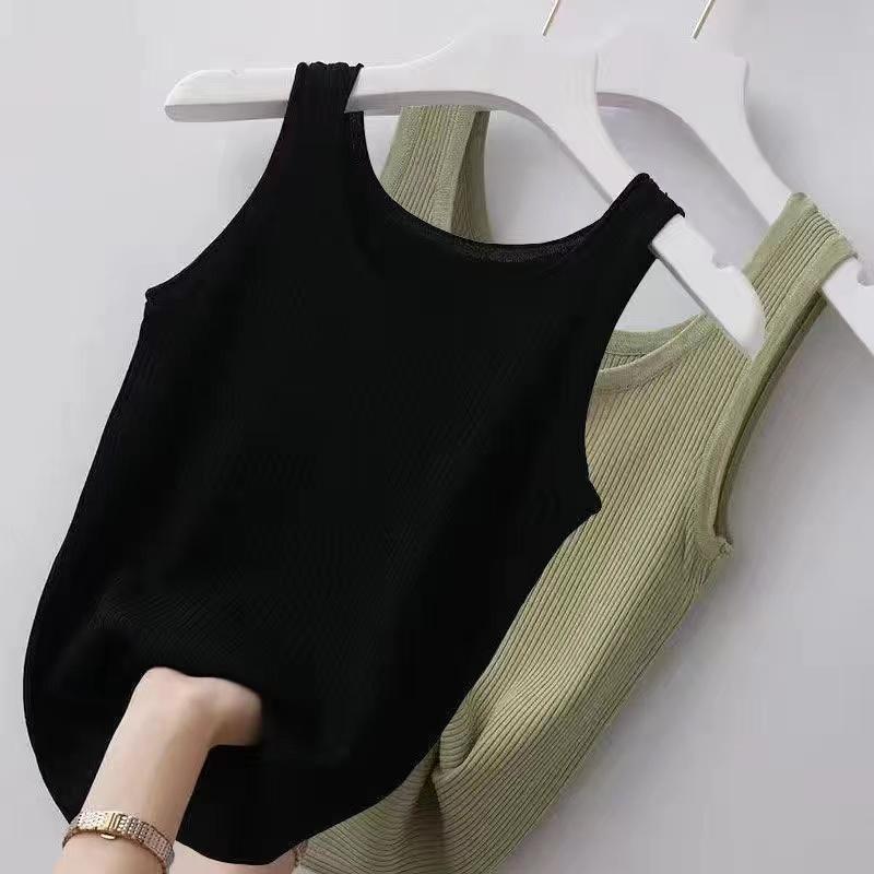 Vest Women Slim Outer Wear Inner Layering Bottomed Sleeveless Shirt Thin