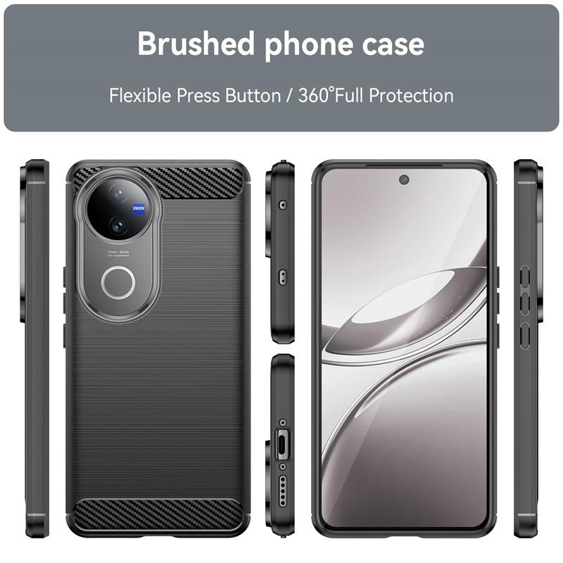 For Vivo V50 Case For Vivo V50 Cover Bumper Shockproof Silicone Anti-Slip Brushed TPU Protective Phone Back Cover For Vivo V50