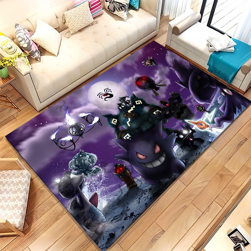 Gengar Pokemon Cartoon Ectoplasma Living Room Non-Slip Area Rug Soft Carpet for Bedroom Kids Playroom Sofa,Home Decor Doormat