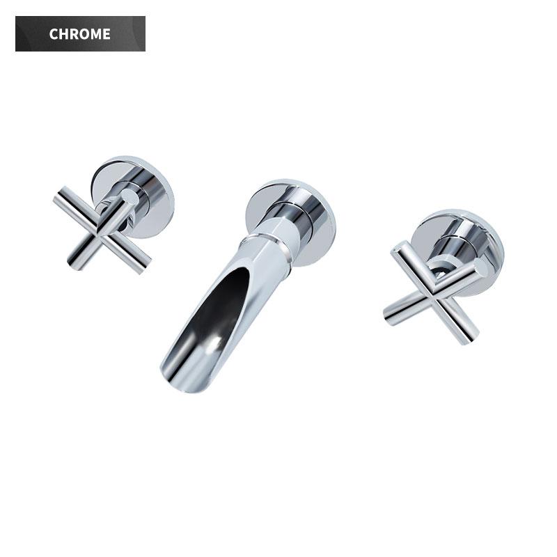 Brass Bathroom Faucet Embedded Hot and Cold Double Control Faucet Concealed Basin Faucet Concealed Golden Mixer Tap