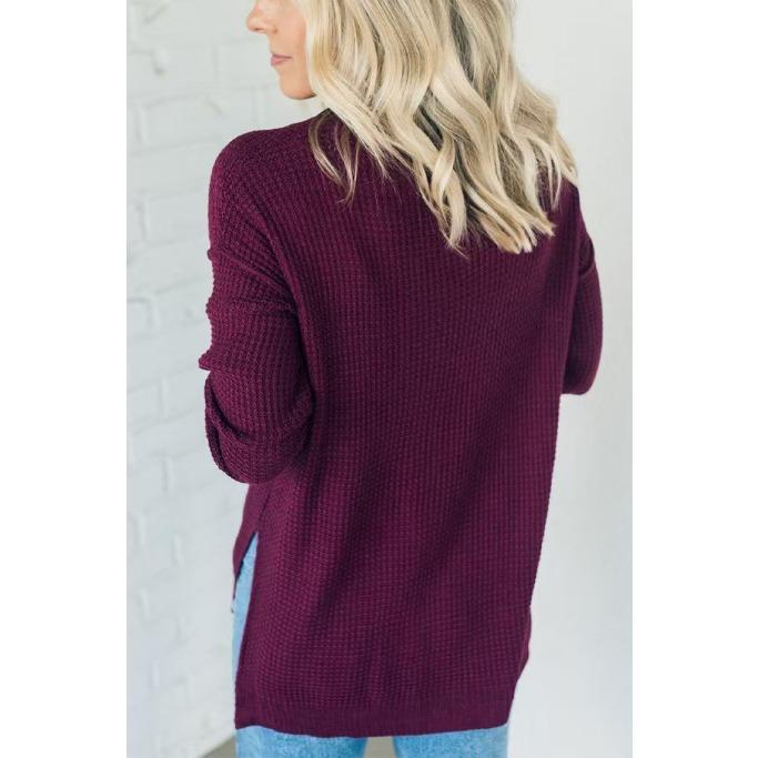 Autumn/winter Women's Loose Casual Half-collar Knit Sweater Is Fashionable and Versatile Long-sleeved Sweater