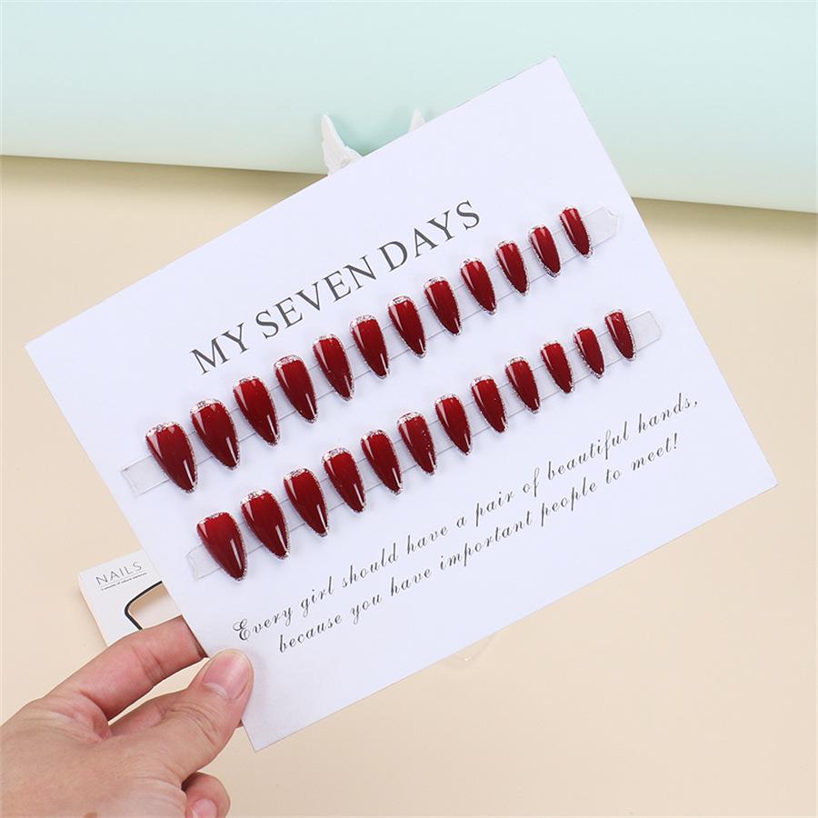 Cherry Glitter Removable Nail Stickers: Trendy Cross-Border Nail Art Pieces