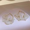 Fashion Chiffon Flower Hoop Earrings Personality Spring SUMMER New Jewelry Statement Earing Beach Holiday Accessories