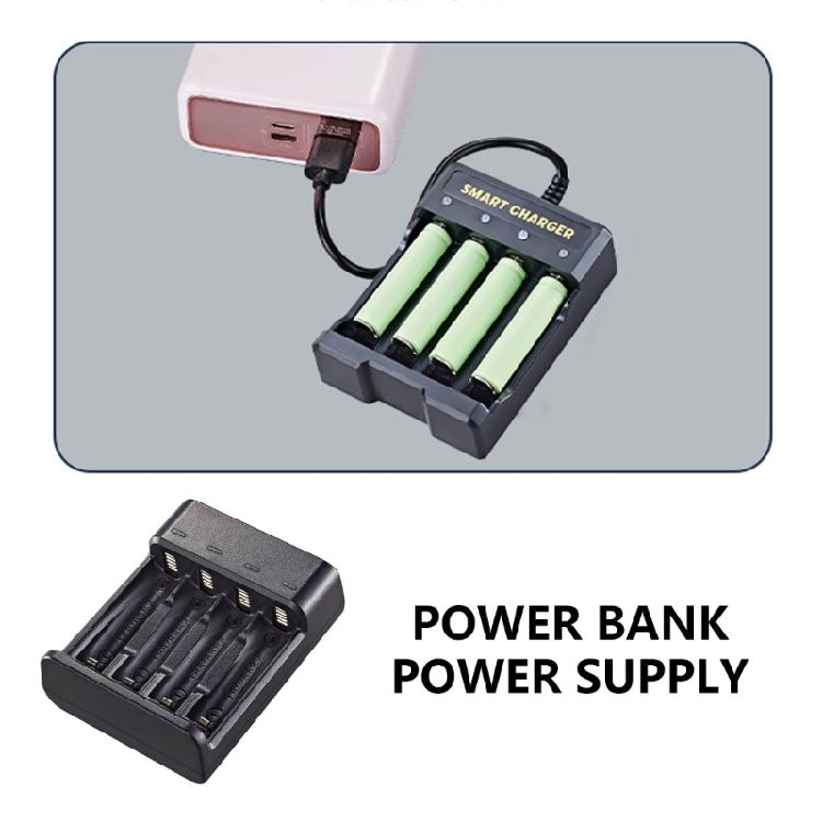 USB Battery Charger for 1.2V Double/Triple A Battery 4Independent Charging Slots Advanced Circuitry for Safe Charging