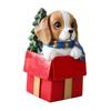 Miniatur Weihnachts-Hundefigur Dekorative Harzskulptur Welpenornament für Büro-Schaufensterdeko Regal Tischplatte Kaminsims