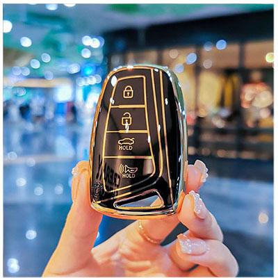 Soft TPU Car Key Cover Remote Case For Hyundai Santa Fe Sport Ix45 Equus Centennial Genesis G80 Grandeur Azera 2013-2016 Shell