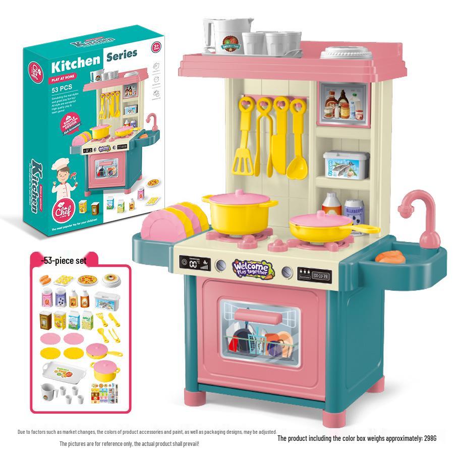 Kids' Cross-Border Kitchen Playset: Mini Cooking & Dining Simulation Toys for Boys and Girls