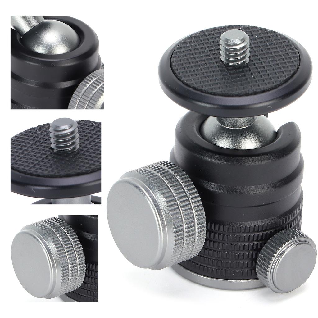 Hot Shoe Mount Adapter 360 Degree Swivel Mini Ball Head 14inch Tripod Screw Head for DSLR Camera