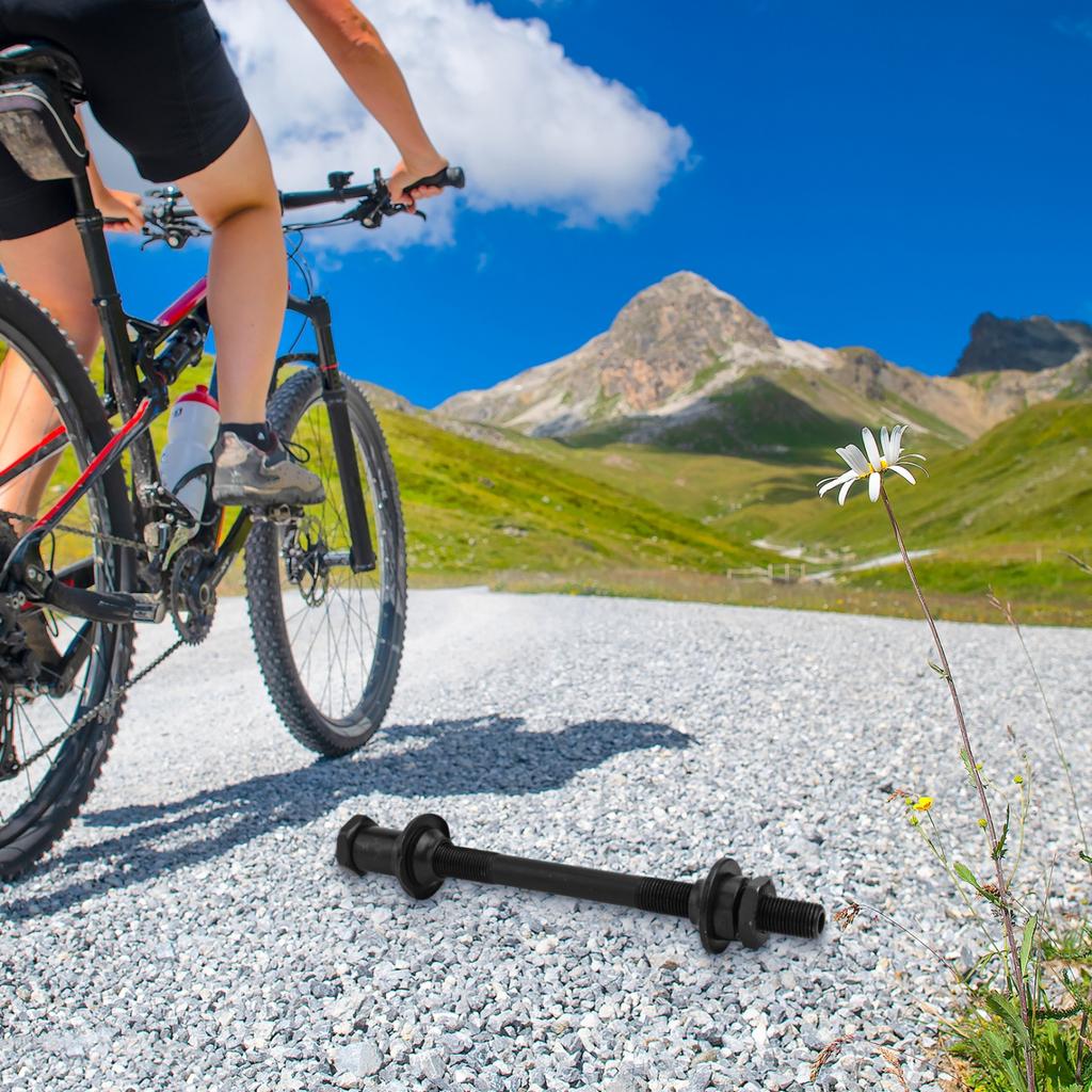 Fahrrad Hinterradnabe Achse 145mm Schwarzer Stahl 95mm Gewinde für Schnellspanner