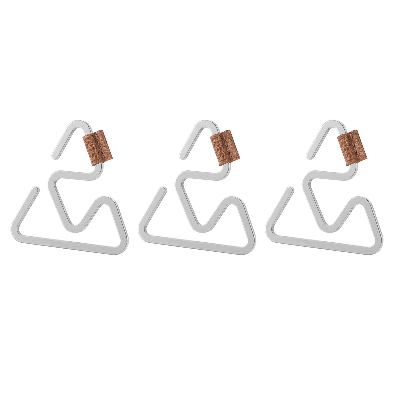 

3 Pcs Outdoor Stainless Steel Hook Triangular Hanger Safety Clip Anti Slide Multifunctional for Camping Hiking L