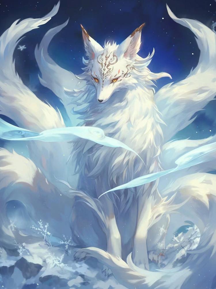 Spirit Fox 5d Diy Full Round Square Diamond Inlay Painting Cross Embroidery Picture Embroidery Newly Arrived Home Decoration