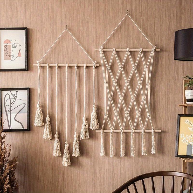 Wall Hanging Tapestry Home Wall Decoration DIY Photo Frame Postcards Storage Wall Handmade Bohemian Ethnic Chic Tassel Tapestry