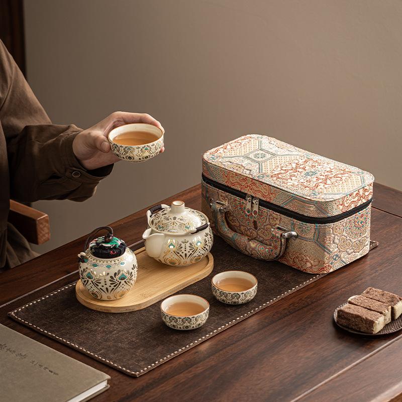 Dunhuang Travel Tea Set Kuaike Cup Set Company Welfare Practical Gift Teachers' Day Gift Group Buying Tea Set