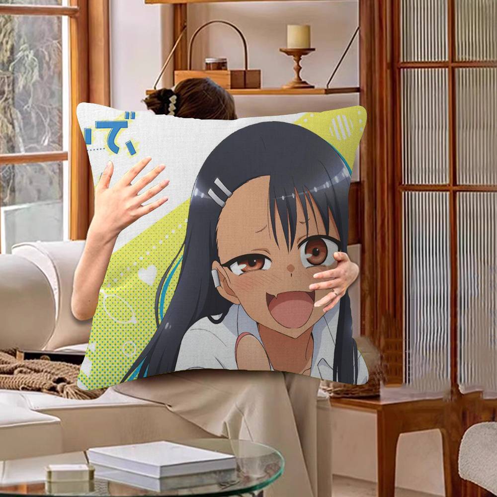 Anime Dont Toy With Me Miss Nagatoro Cushion Cover Inches Farmhouse Decor Home Throw Pillow Covers For Couch Decorations
