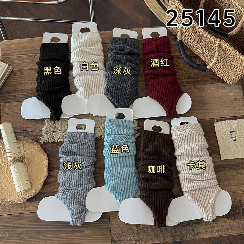 Boots Cotton Ballet Style Stepping Socks Cover Thickened Warm Stacking Socks Solid Color Thin Leg Socks