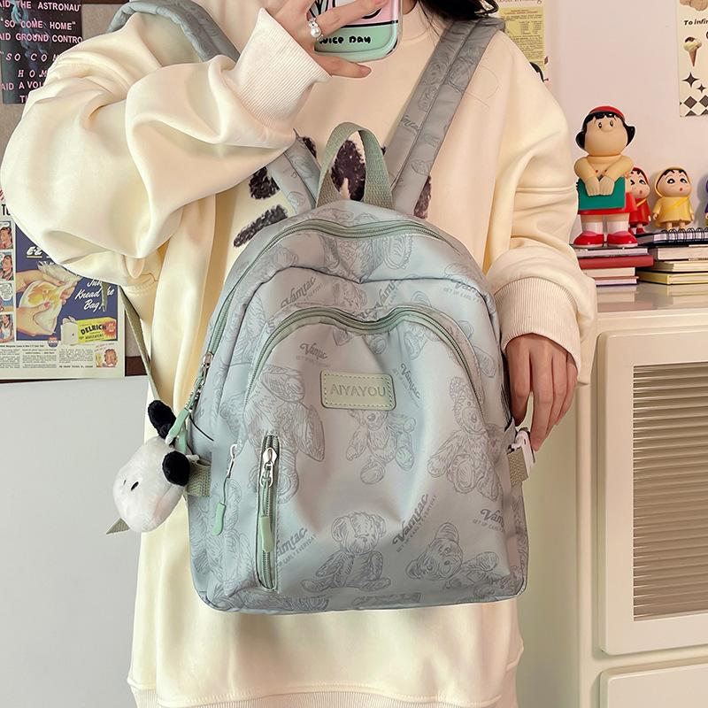 Mini backpack niche Japanese Korean version lightweight small schoolbag printed college style simple girl small backpack