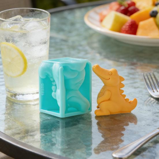 1/2Pcs Ice Cube Tray Cartoon Food-Grade Jelly Chocolate Crocodile Shape Silicone Mold Mold Easy Demould Handmade
