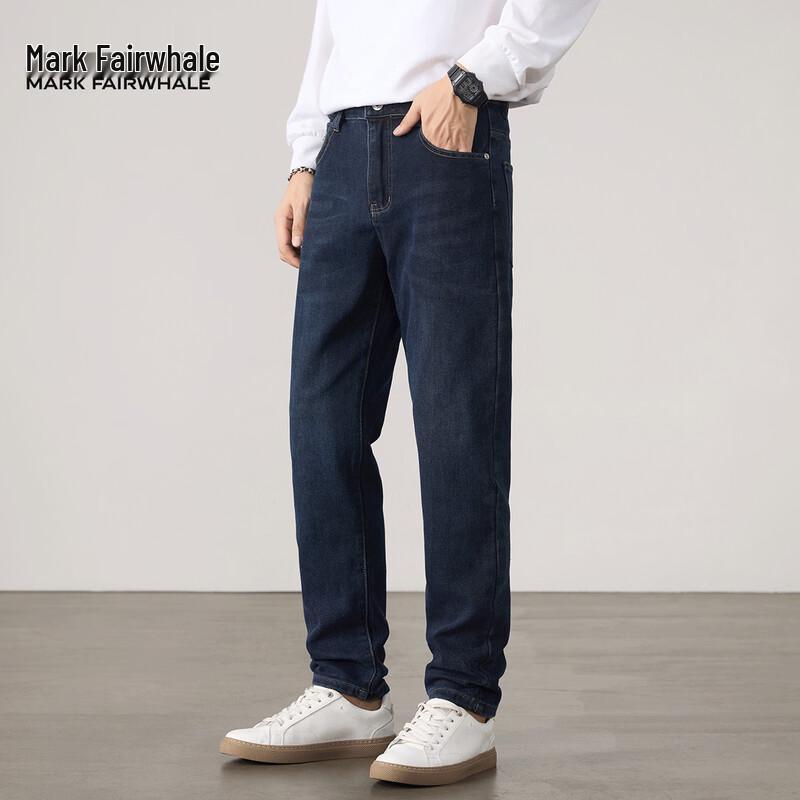 Mark Fairwhale Men's Versatile Straight-Leg Washed Jeans