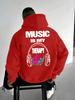 Trendy Unisex Pullover Hoodie with a Music Headphone Design Perfect for Casual Everyday Wear or As a Holiday Gift