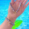 Stylish Blue White Porcelain Bowknot Beaded Jewelry Set Sturdy Fade Resistant Necklace Bracelet Earrings Adornment