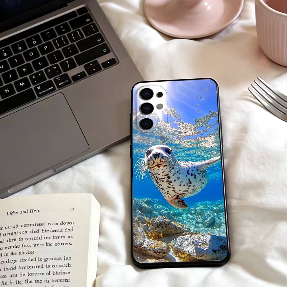 Cool marine life patterns Phone Case For Samsung S25,24,23,22,30,21,10,9,Ultra,Plus,Lite,FE,4,5 G Soft Black Case