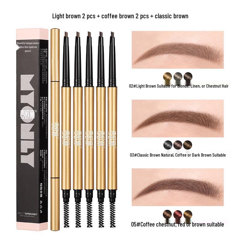 Ultra-Fine Gold Bar Eyebrow Pencil: Natural, Waterproof, Sweatproof, Long-Lasting, Non-Fading, Easy Outline for Women